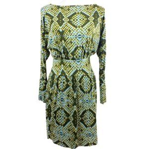 VFISH Geometric Green & Blue Dress - NWT Women's M